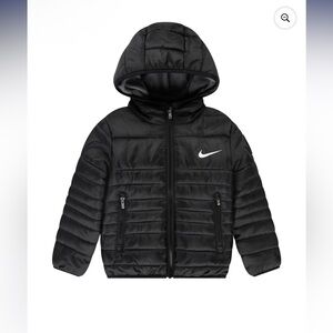 Nike Kids Black Hooded Puffer Jacket